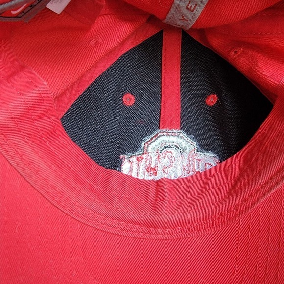 Vintage Nike Team Ohio State Buckeyes Strapback Hat Cap Red Just Do It - Picture 8 of 11